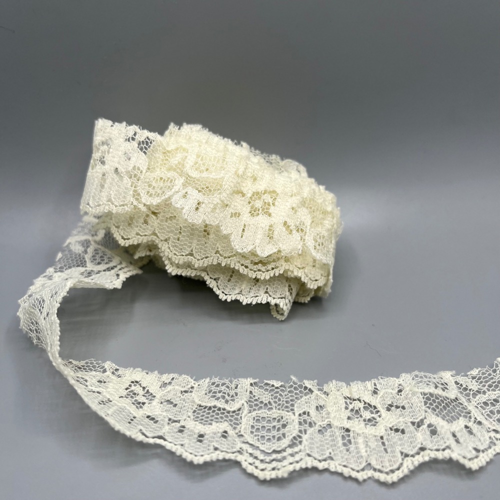 Ivory Lace Trim 1 Inch‎ Wide Vintage Craft Sewing Embellishment 3 Yards